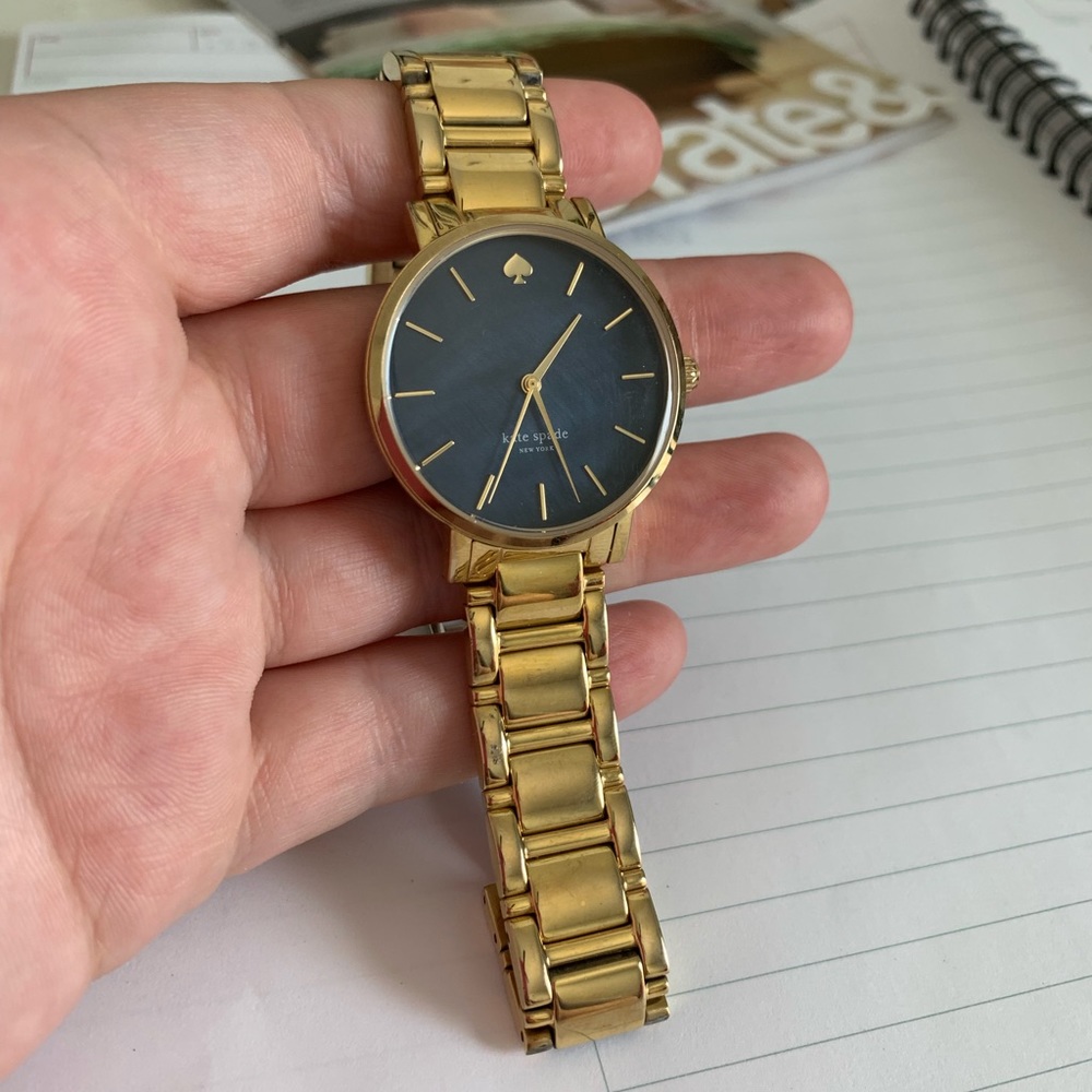 Kate Spade Gramercy Black Gold Watch